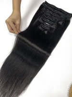 Clip droit dans l'extension de cheveux cheveux humains 120 g/ensemble pince droite dans l'extension pleine tête pince brésilienne Extension de cheveux pour les femmes 6