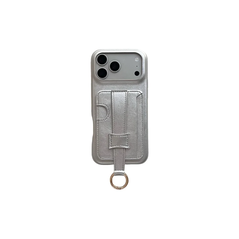Elegant Leather Card Holder Phone Case - Simple, Personalized, Shock-Proof Design