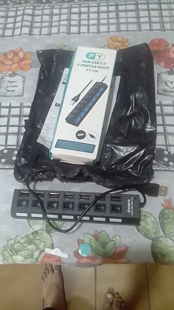 Extensão Hub Régua Usb 2.0 - 7 Portas Pc Hd Externo Pendrive photo review