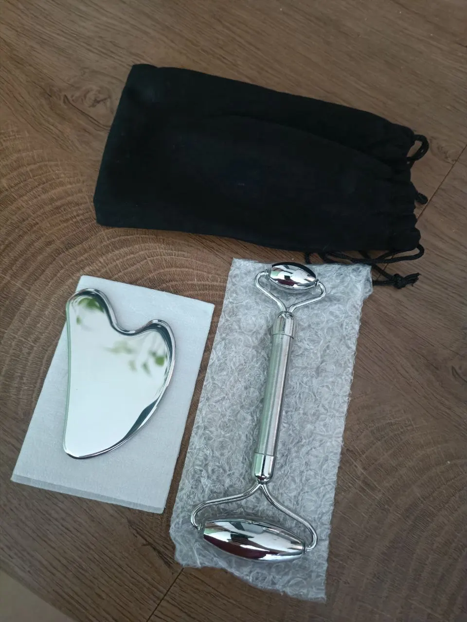 SkinVibe™ Stainless Steel Roller & Gua Sha Set