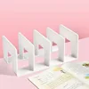 Transparent Acrylic L-Type Bookend Four-Shelf Desktop File Storage Display Bookshelf Office Organizational Tool for Home Use 2