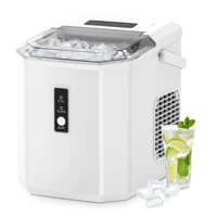 SIMZLIFE Ice Maker Countertop , 26.5 lbs/24H, 9 Cubes in 6 Mins,Self-Cleaning, Portable Ice Maker with Handle for Home,White 1