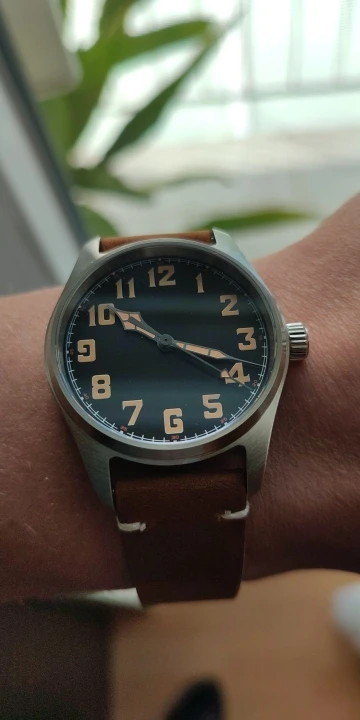 Tandorio Seiko NH35A Pilot T166 39mm Sapphire Green Luminous 20bar photo review