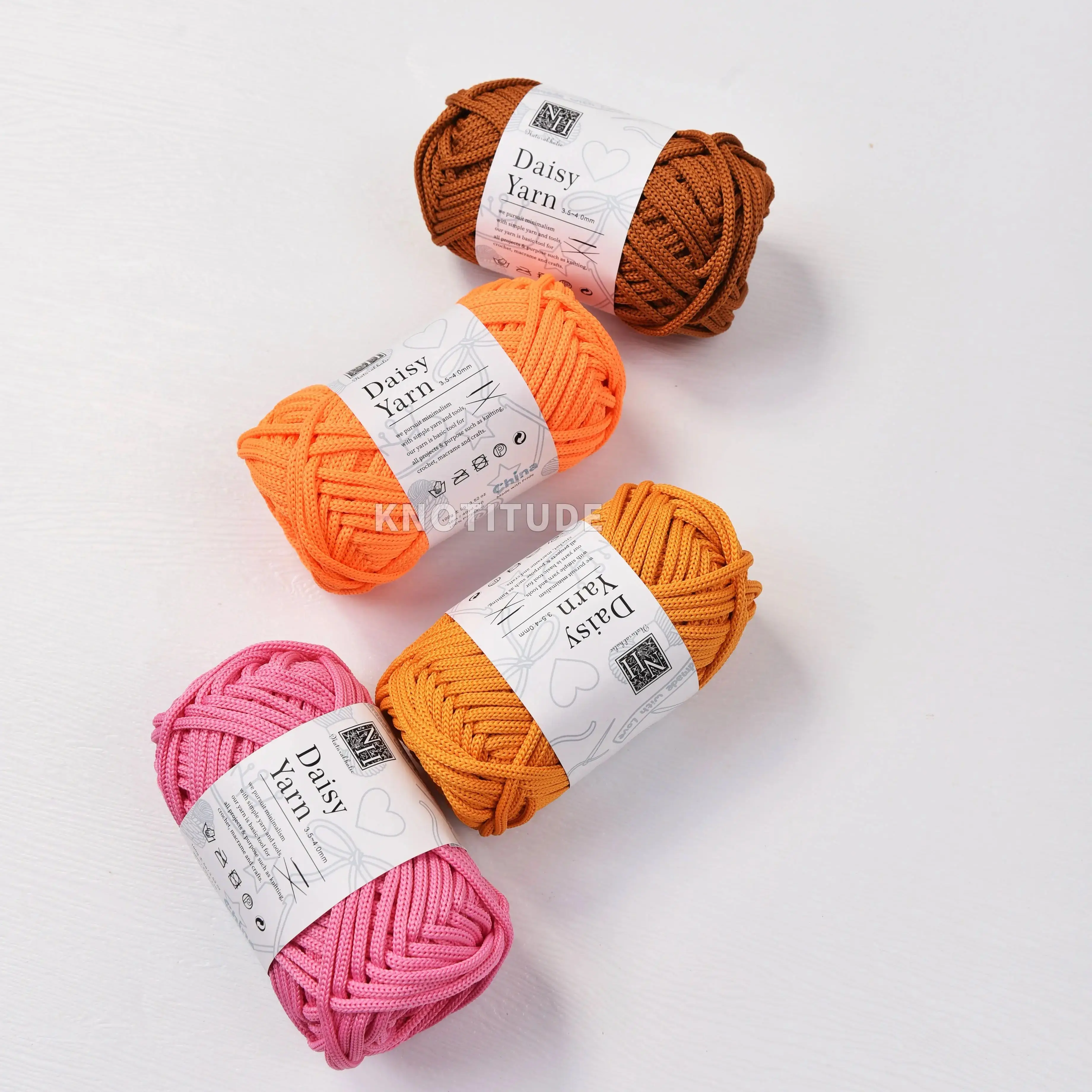 4MM Polyester Knitting Ball 40yards Chunky Hand Knitting yarn for Bag & Rug, Crafts Accessories Polyester Tube yarn 5