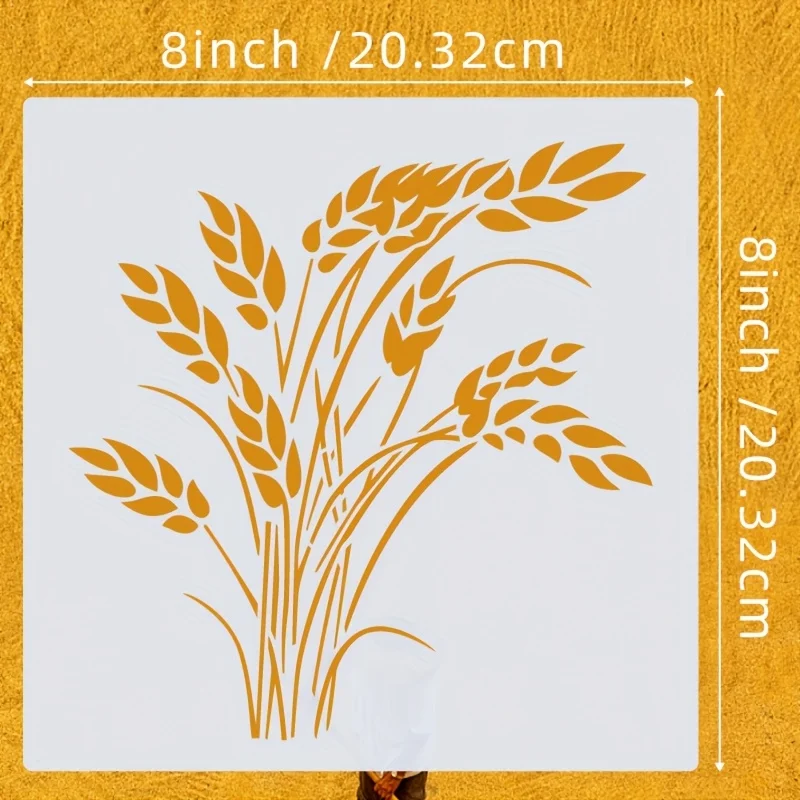 그림 그리기용 재사용 가능한 스텐실 6개 7.9x7.9인치 식물 패턴 스텐실 템플릿 벽 DIY 장식 및 예술 디자인용