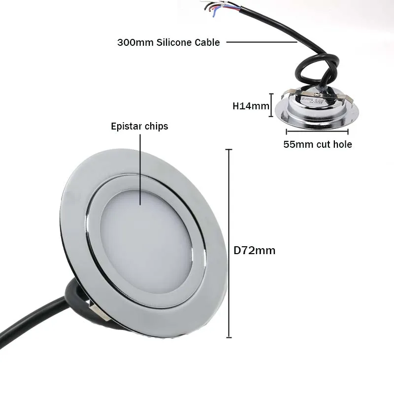 Ultra-Thin 3W 12/24V Mini Round LED Downlight Embedded Ceiling Small Spotlighting RGB RGBW Built in Spotlight led downlight,led spotlight For Bedroom RV Bar