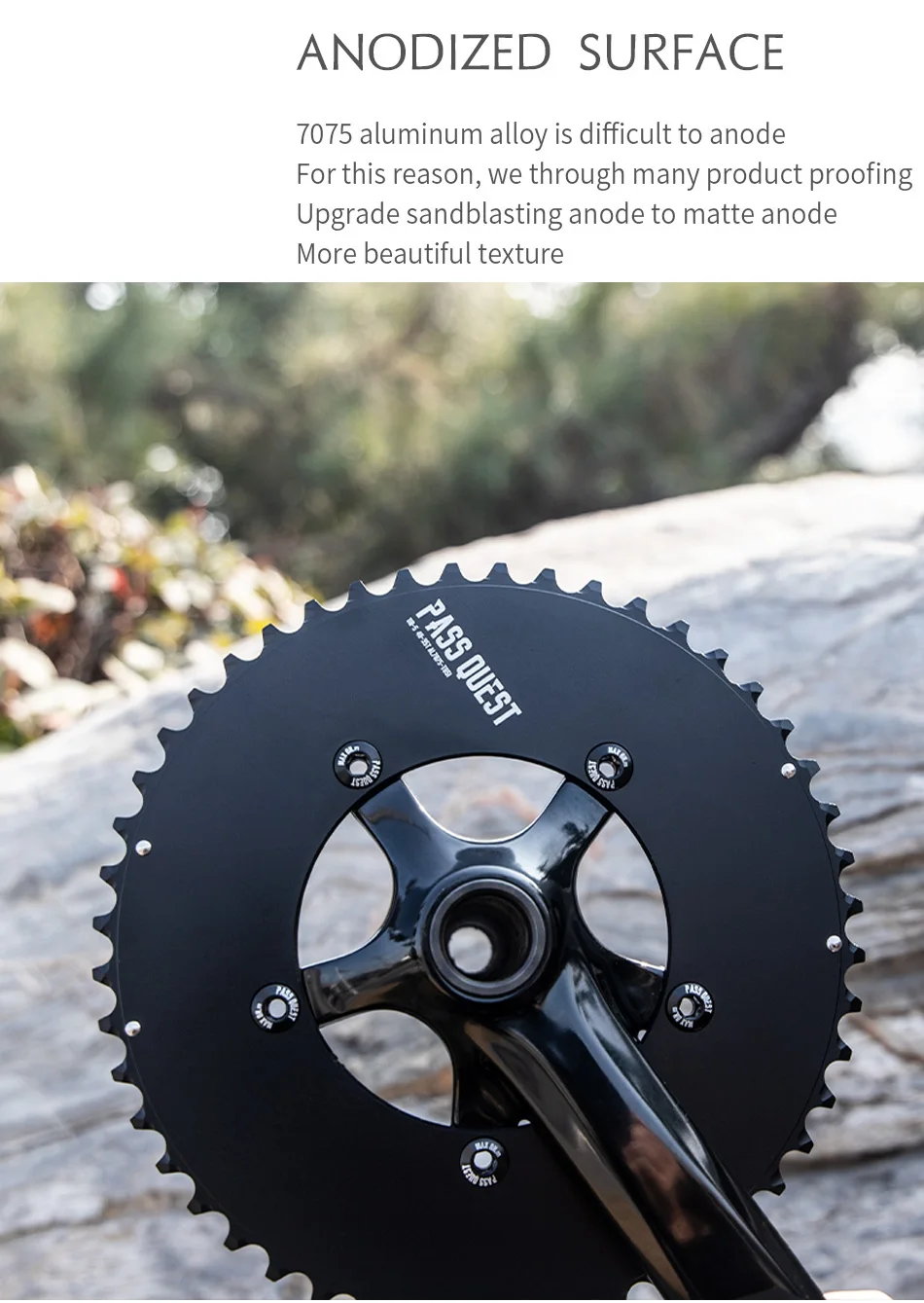 PASS QUEST Foldable Road Bike Chainring 5-Arm 110BCD 2X crankset