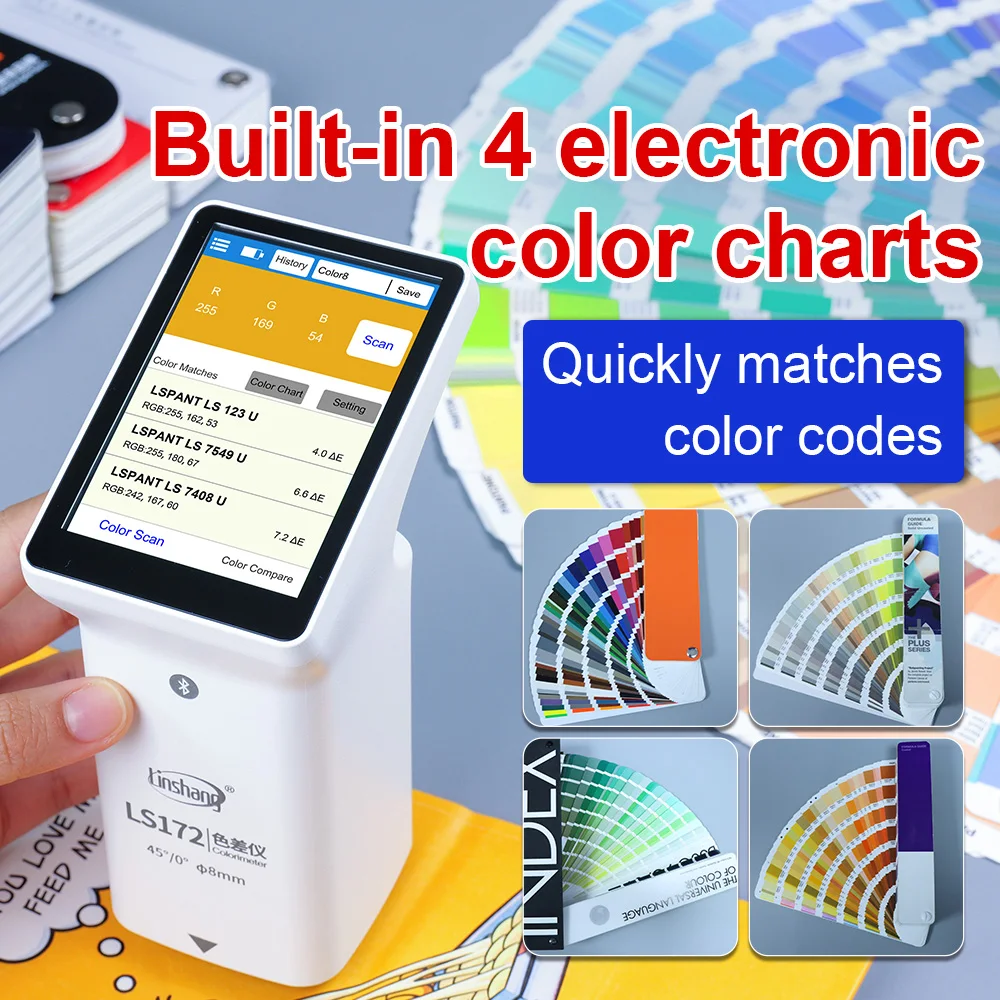 Colorimeter Digital Colormeter Portable Colorimeter Pantone Ral Ncs Color Meter CIE Lab CMYK 45/0 Lower Price for Print LS172