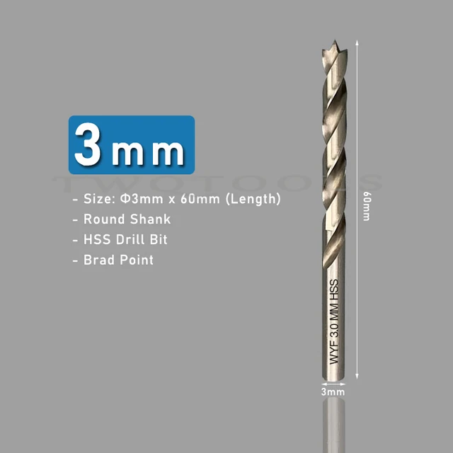 Brad Point Twist Drill Bits for Woodworking 3mm 10mm High Speed Steel