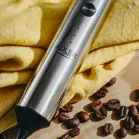 Mousseur à lait USB-C, rechargeable, réglage en trois étapes, acier inoxydable, multifonctionnel 2 en 1 2