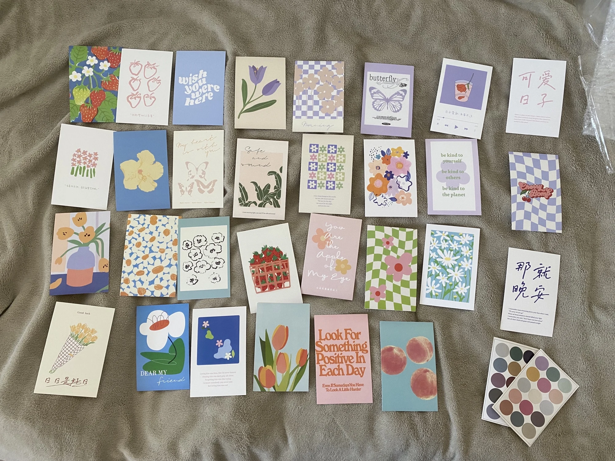 Colorful Flower Postcards Set, customer photo