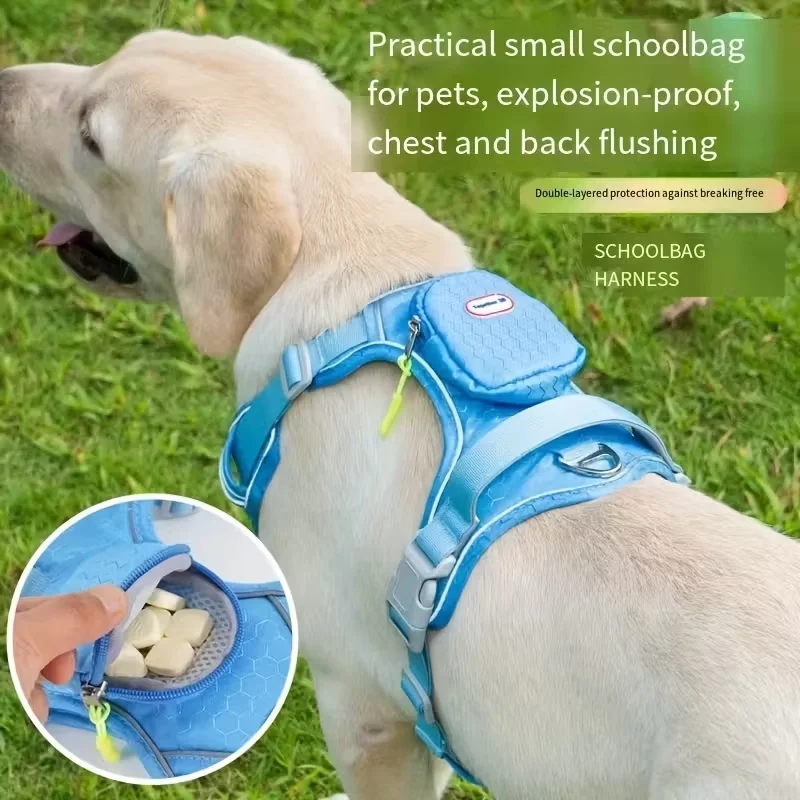 Versatile Dog Harness with Backpack - Breathable, No-Pull, Reflective Safety Design