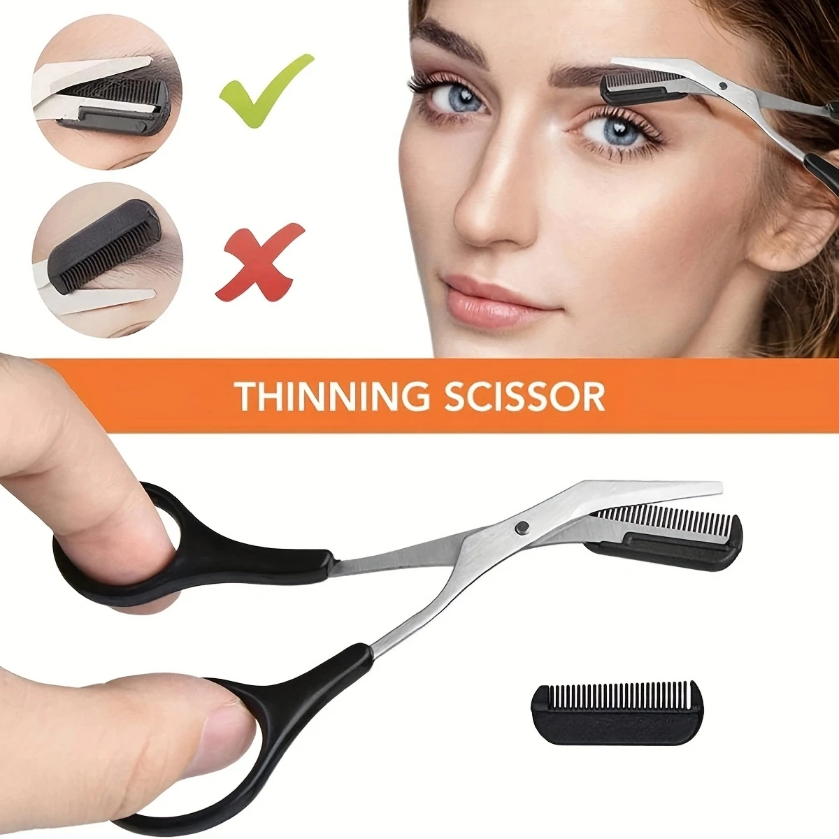 Eyebrow Trimmer Set Eyebrow Scissors Pencil Brush Trimmer Brushes Women's Beauty Tool Set 8 Pcs