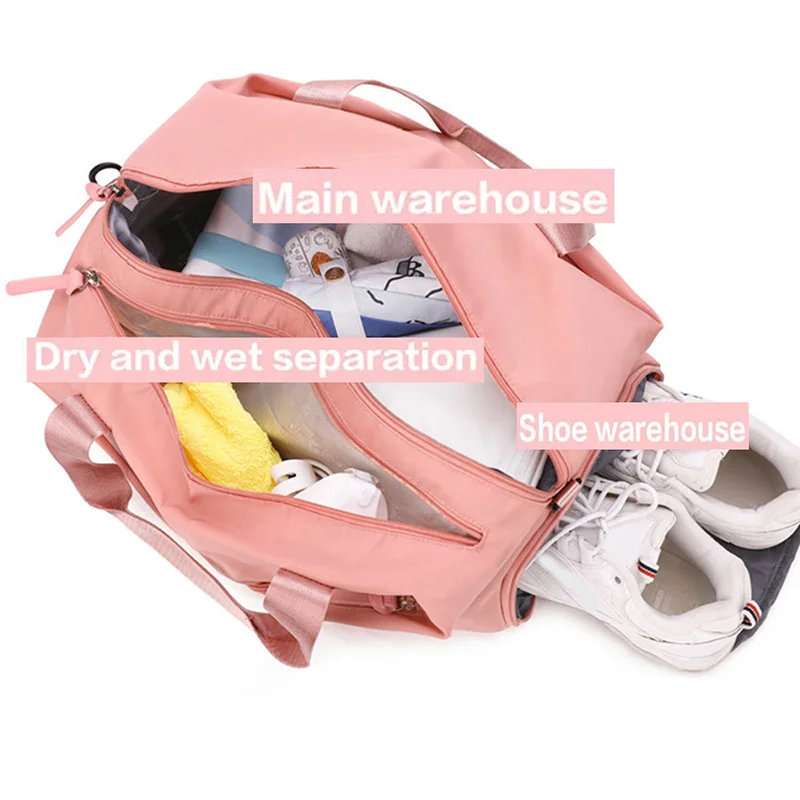 Black Sports Gym Bag Travel Dry Wet Bag Handbag Multifunction Swimming Shoulder Messenger Weekend Fitness Training Bag 5