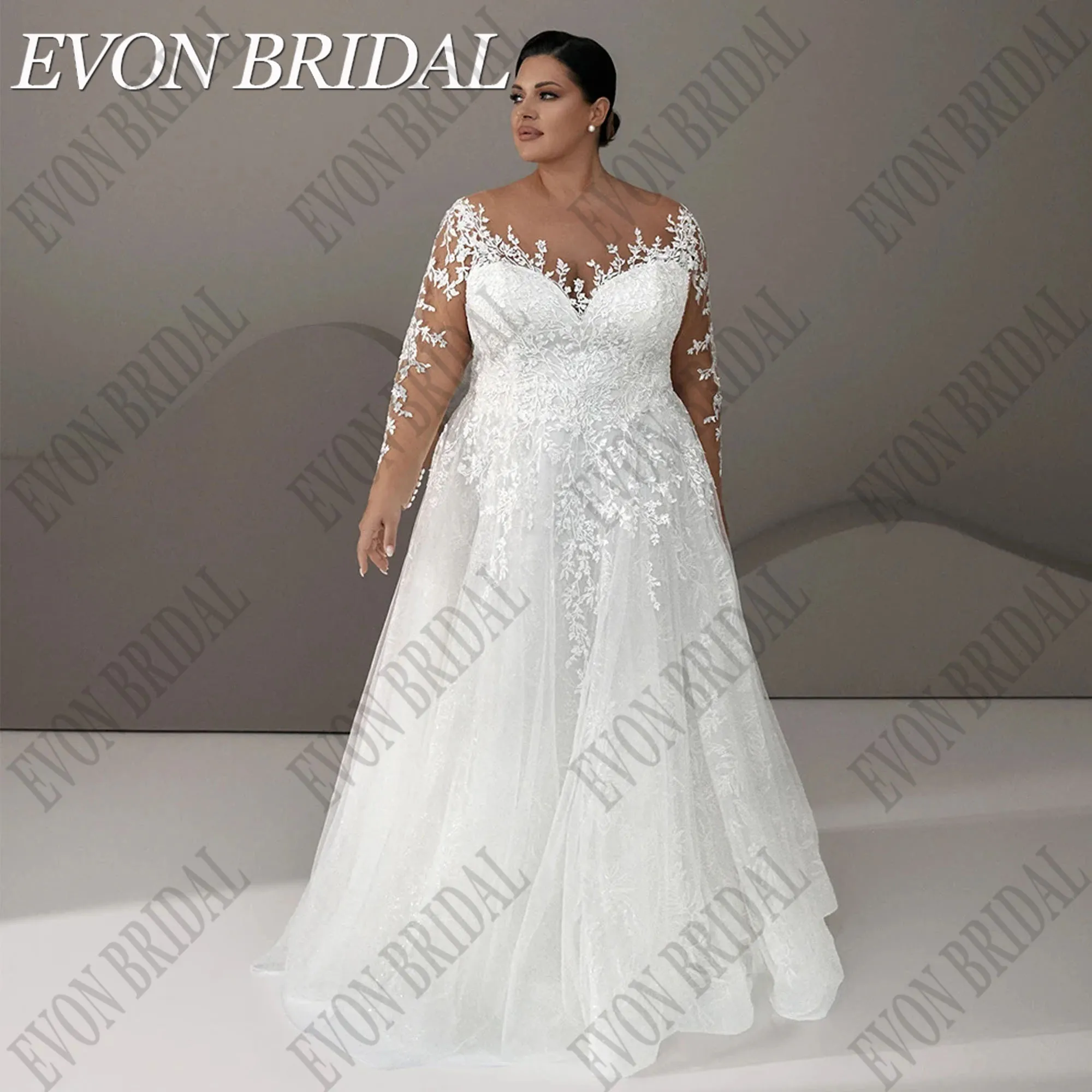Vestidos de chiffon y encaje con tirantes finos Pavo real Tallas Grandes
