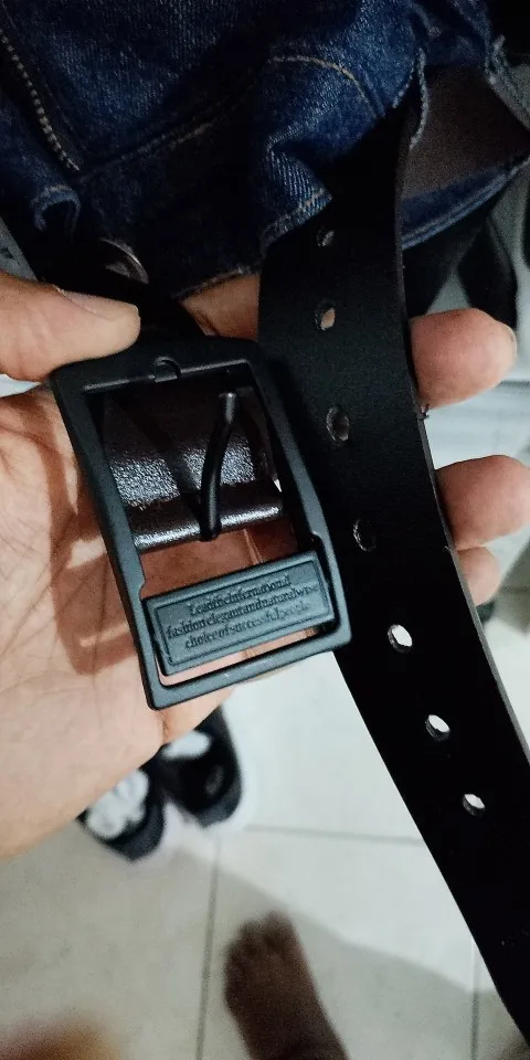 MIDNIGHT SOVEREIGN™ – Black Buckle Genuine Leather Belt photo review