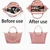 Felt Insert Bag Fits For Longchamp Handbag Liner Bag Felt Cloth Makeup Bag Support Travel Portable Insert Purse Organizer 5