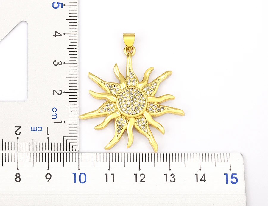 AIBEF Light Of Star And Moon Sun Shape Pendant Women Necklace Copper Zircon Western European Style Jewelry Popular Romantic Gift