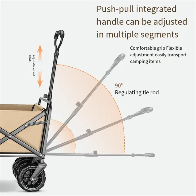 Összecsukható Kosár Kocsi Hordozható 160L Nagy Kapacitású Multifunkciós Húzógép Kültéri Kemping Asztal Halászati ​​Bevásárló - Image 3