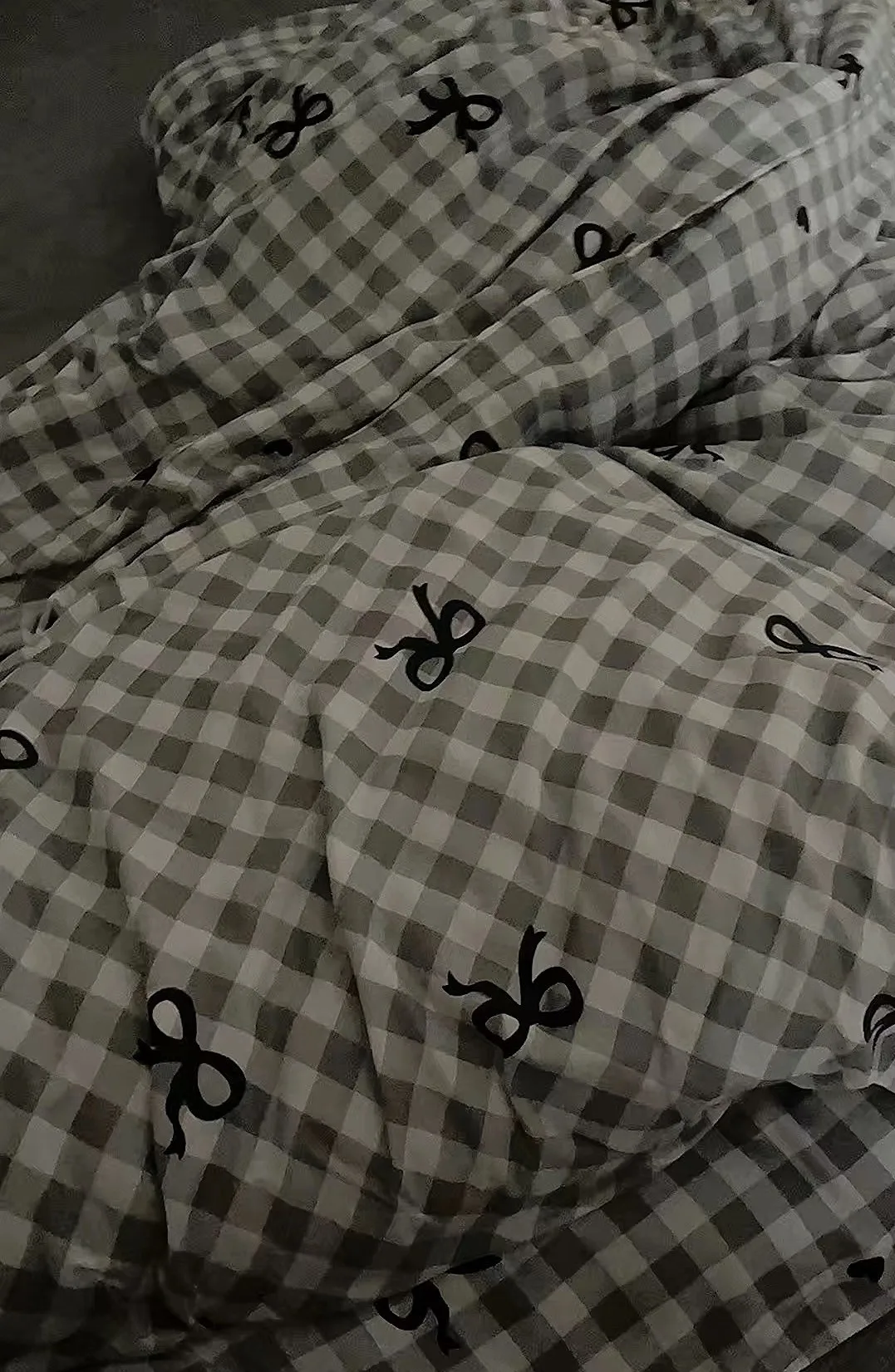 Pink Plaid Bowknot Bedding Set, customer photo
