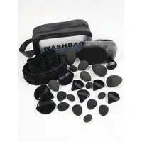 31pcs Makeup & Toiletry Kit Makeup Sponge Mini Finger Powder Puff Face Wash Puff Tool Travel Cosmetic Bag 2