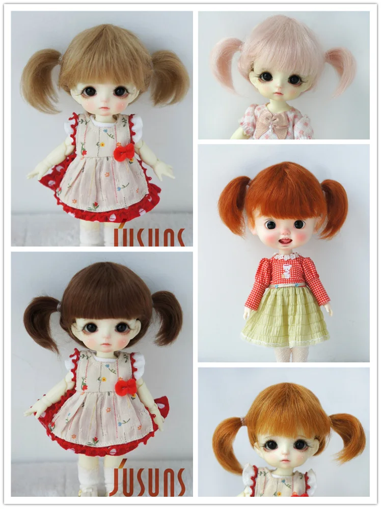 

JD203 All Sizes Two Braids BJD Mohair Wigs For Tiny OB11 YOSD MSD SD Hair 1/12 1/8 1/6 1/4 1/3 Wholesale Cheap Doll Accessories