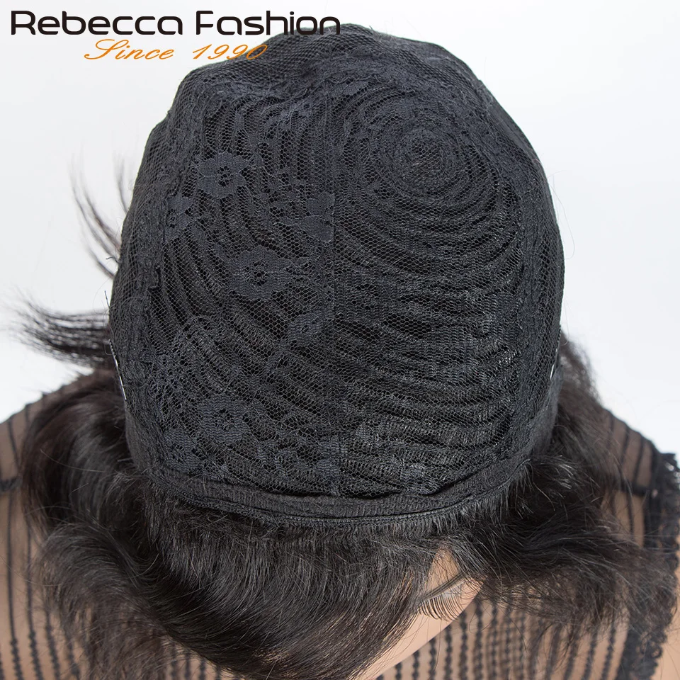 2/33 짧은 인모 가발, 컬러 브라질리언 레미 헤어, 옴브레 퍼플 실버 그레이 웨이브 자연스러운 앞머리 있는 픽시 머신 메이드 가발