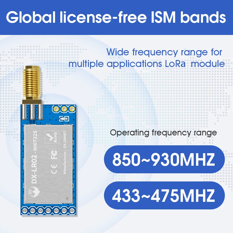 LoRa ASR6601 SOC-138dBM Data Collection 27dBm 915/868/433Mhz Low Power 10KM Long Range UART PCBA LoRaWAN IoT Wireless Module