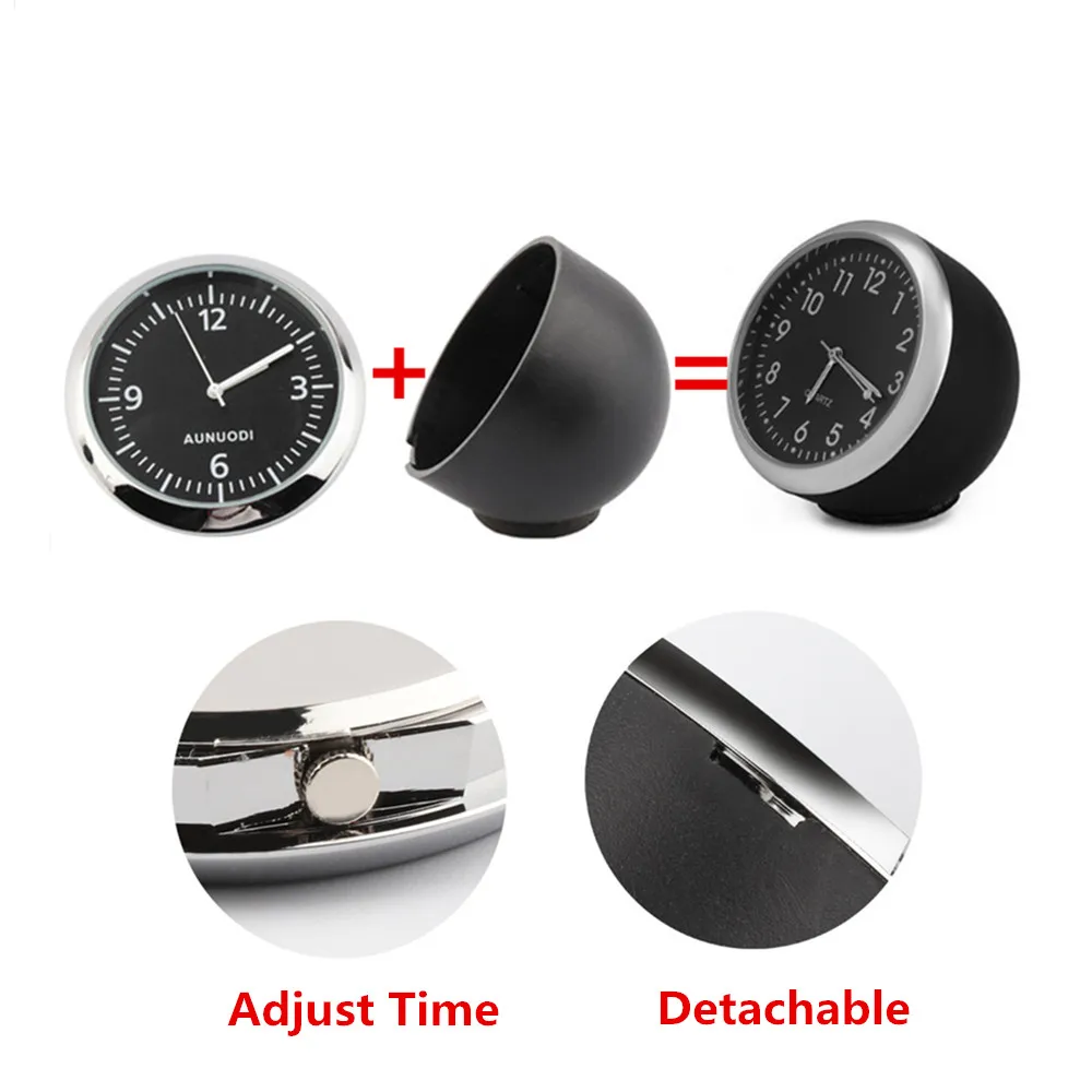 Car Clock Air Outlet Dashboard Clock Car Clock Thermometer Car Dashboard Clocks 3 In 1 Thermometer Hygrometer Detachable Quartz Mini Watch Auto Interior Ornament In-Car Decor Accessories