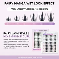 Cils en grappe Yelix Wispy, style coréen, DIY, effet manga, cils naturels, yeux de chat, parfaits pour le maquillage cosplay, vente en gros 5