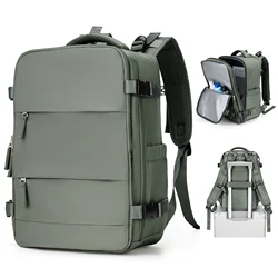 Compact Travel Backpack for Airplane Cabin - Versatile Carry-On for Leisure and School (Green- Nylon)