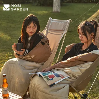 MOBI GARDEN 야외 접합 면 침낭,-10 ℃ ~ 10 ℃ 봉투 스타일, 1 인용 초경량 휴대용 겨울 캠핑 이불, 4 스타일