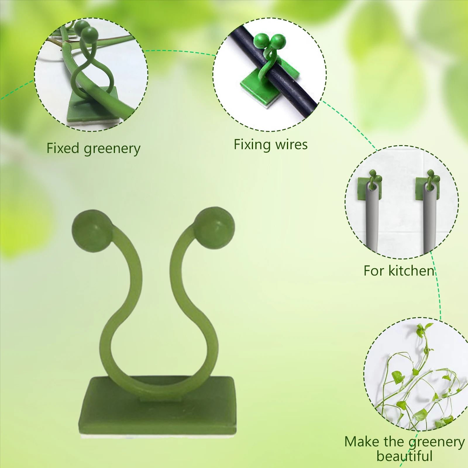 Plant Climbing Fixture Clips 10-100Pcs Plant Vine Climbing Wall Fixer Self Adhesive Hook Vines Holder