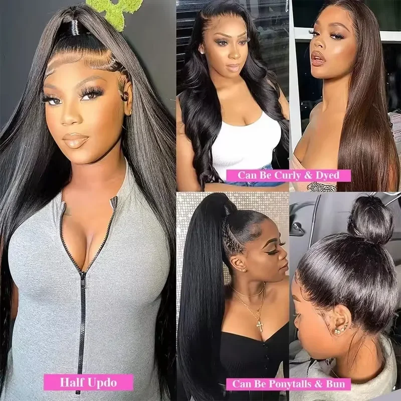 42 Inch Straight Human Hair Wigs 13x4 13X6 HD Lace Frontal Human Hair WIgs Glueless Bone Straight Lace Front Wigs For Women