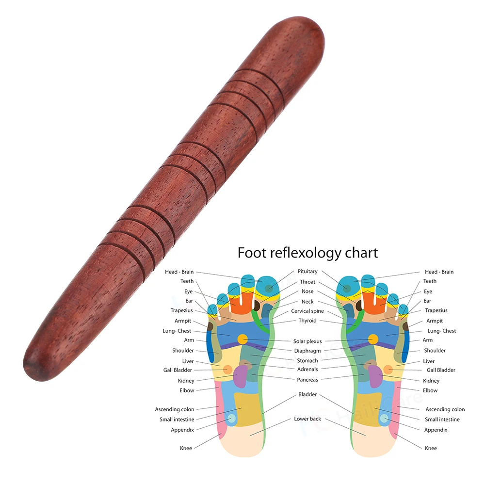 Wooden Massage Stick Multifunctional Acupoint Wooden Stick Manual Massage Dredge Meridian Foot Massage Stick Body Relax Massager