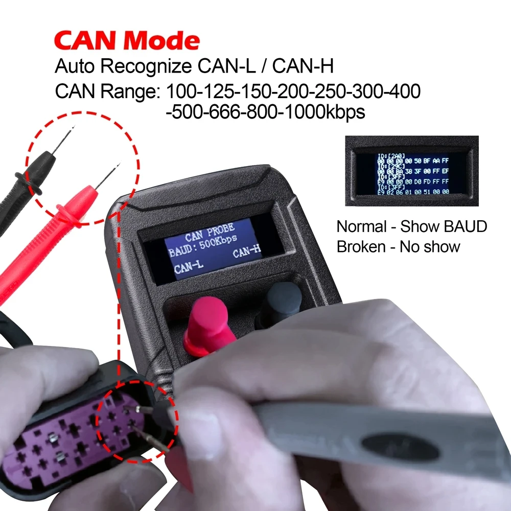 WOYO CAN BUS Analyzer Automotive Tool for All Cars CAN Tester Box Vehicle Repair Help Automatic Recognize CAN-H/CAN-L LIN Tester