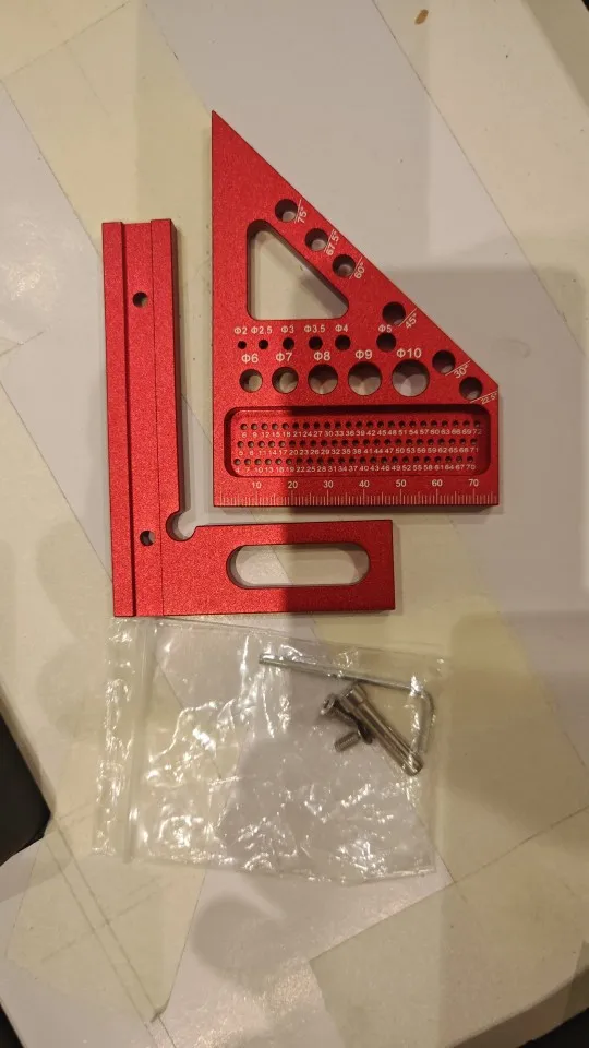3D Multi-Angle Measuring Ruler, 45/90 Degree Woodworking Aluminum/plastic Square Protractor,Triangle Ruler Layout Measuring Tool photo review
