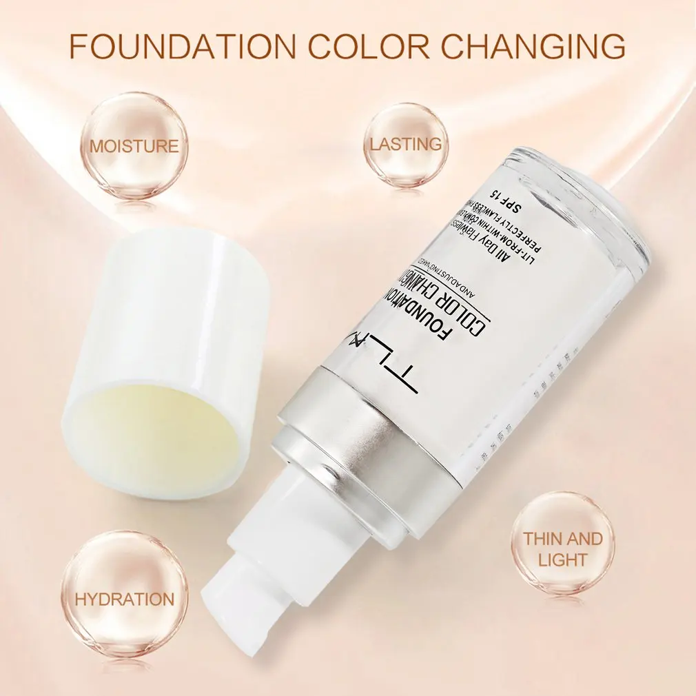 Foundation Concealer Colour Changing Warm Skin Tone Foundation Makeup Base Nude Face Moisturizing Liquid Cover Concealer for Women