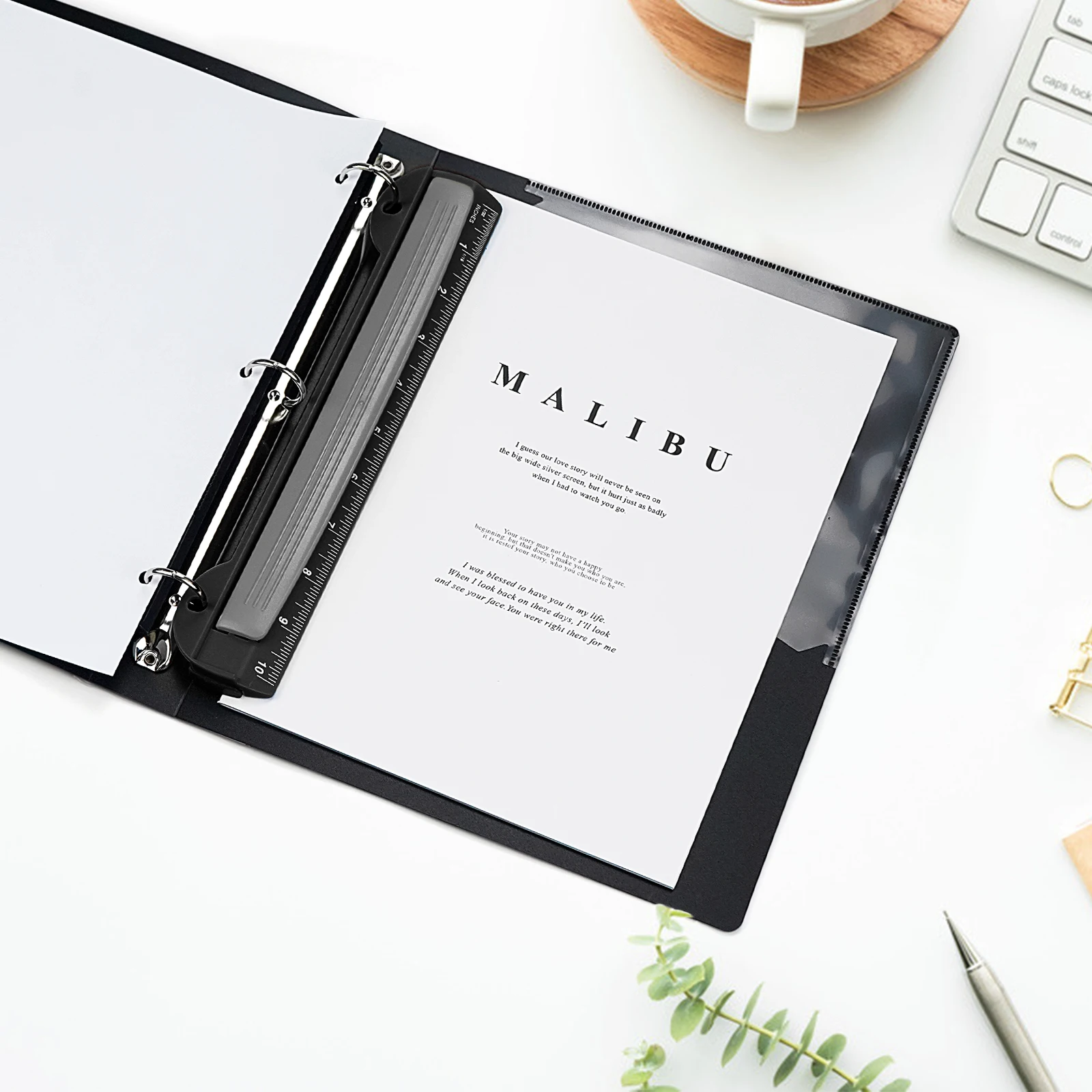 Perforateur De Papier Eagle à 3 Trous, Avec Règle Intégrée, Capacité De 5 Feuilles, Pour Classeurs à Anneaux, Papeterie De Fournitures De Bureau Et Scolaires