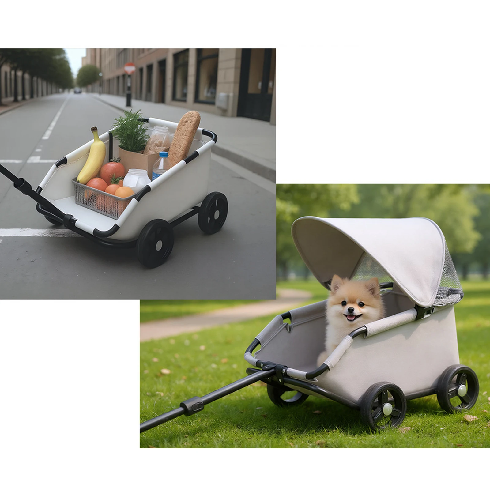Pet Stroller Portable Dog Pram – 4-Wheel 4