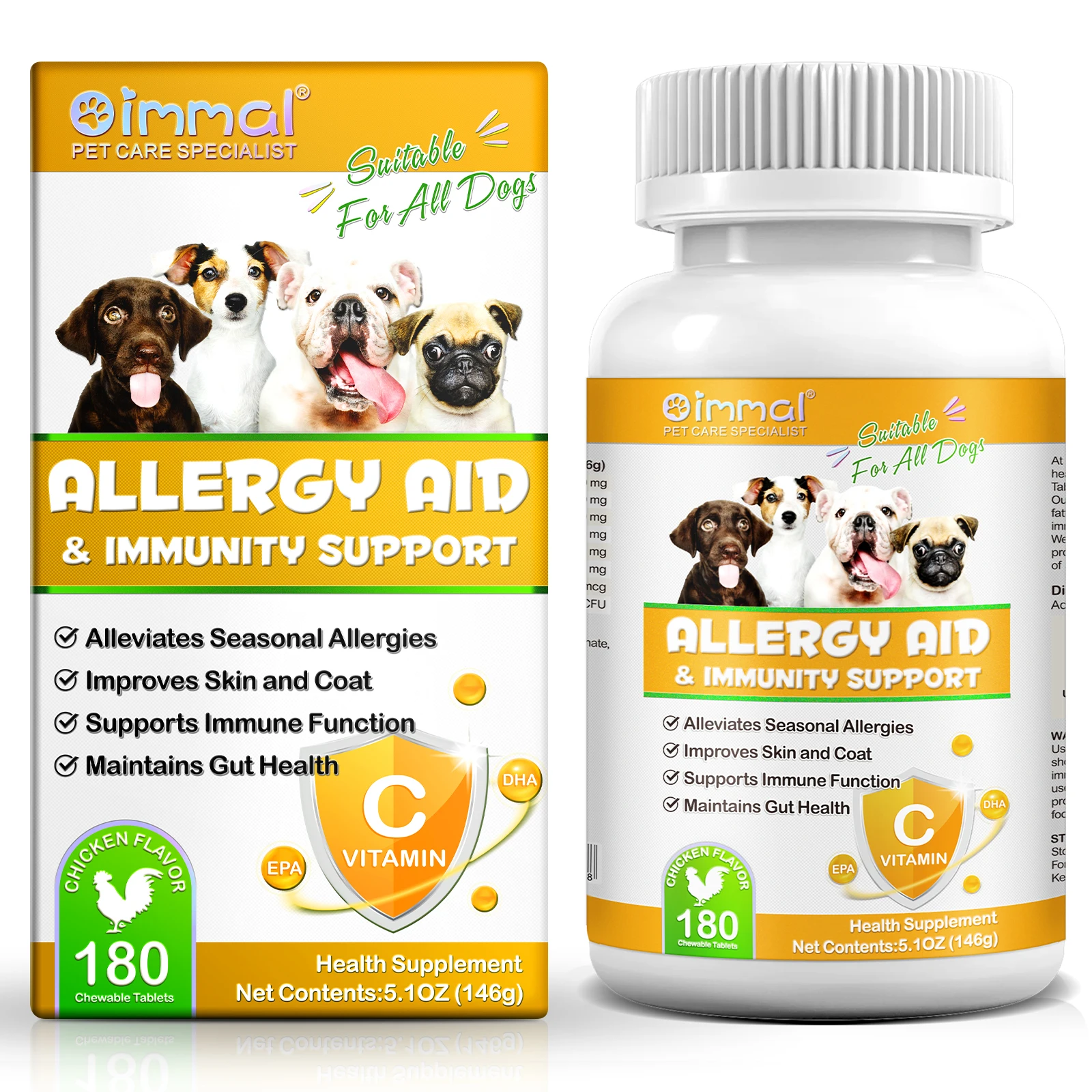 

Comprehensive Canine Allergy Aid & Immunity Support Strengthening Dog's Defenses Against Allergens Enhanced Health and Vitality