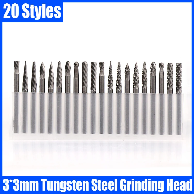 

1-5PCS 3*3mm Tungsten Steel Grinding Head Hard Alloy Rotary File Milling Cutter For Polishing/Carving/Stone/Metal Abrasive Tool