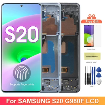Super Screen S20 4G G980F G980F/DS Display per Samsung Galaxy S20 Display LCD Touch Screen digitale con sostituzione del telaio