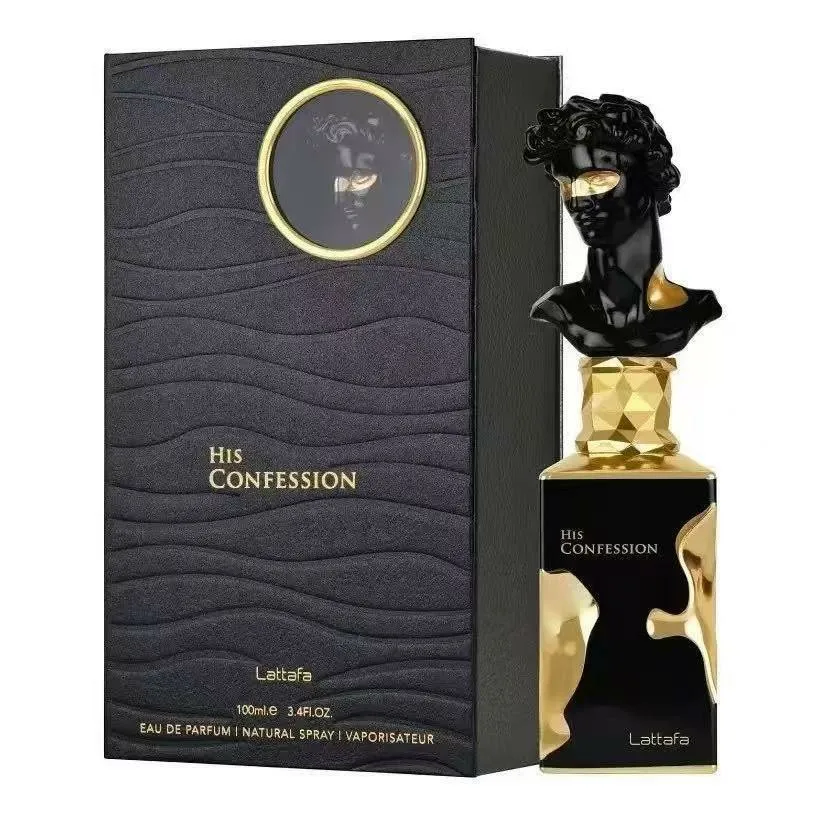 Lattafa His Confession for Men Eau De Parfum Spray, 3.4 Ounce / 100 Ml