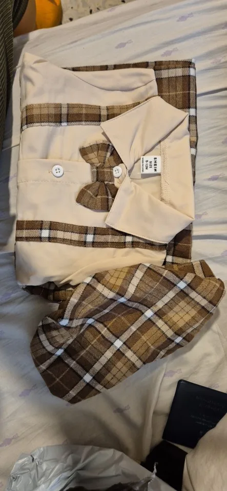 Two-Piece Baby Boy Lapel Suspenders Jumpsuit photo review