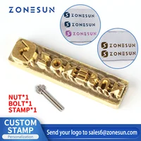 ZONESUN Custom Logo Leather Stamp Hot Brass Branding Iron Brand Heating On Wood Paper DIY Gift Personalized Stamping Mold 1