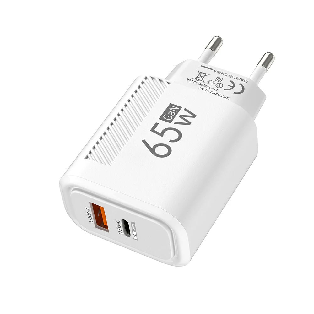1 vnt. 65 W USB C įkroviklis, greito įkrovimo sieninis įkroviklis, ES / JAV kištuko mobiliojo telefono įkroviklio adapteris_voghion.com