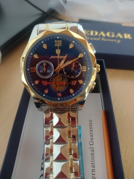 POEDAGAR Luxury Man Wristwatch Waterproof Luminous Chronograph photo review