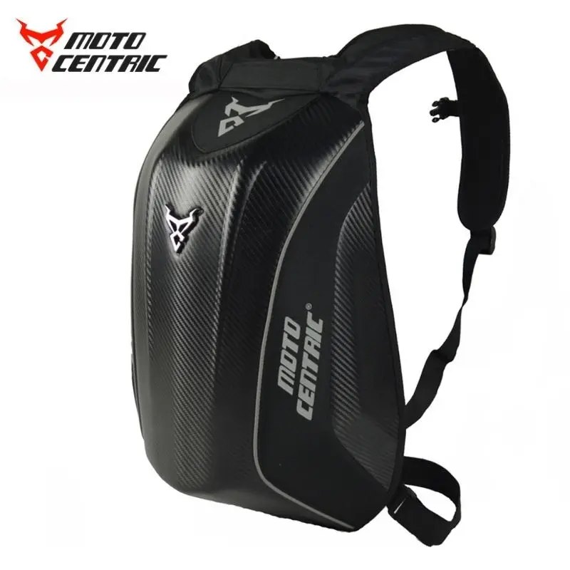 Mochila de motocicleta resistente al agua - Mochila de carcasa dura de  fibra de carbono para casco de motocicleta, mochila impermeable de gran