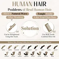 Extensions de cheveux naturels Remy lisses et soyeux, couleur Blonde ombrée, 100g, couture en peau lisse et soyeuse, Double trame pour Salon 6